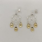 Ørepynt, hvit/forgylt